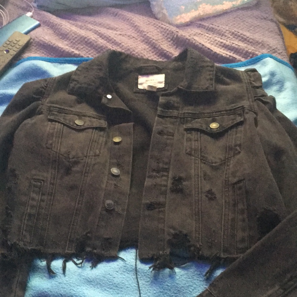 Black distressed Jean jacket